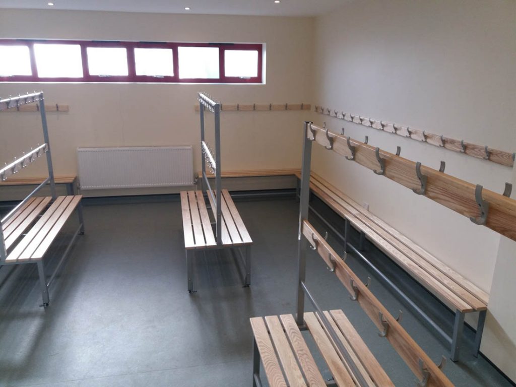 School changing room bench seating