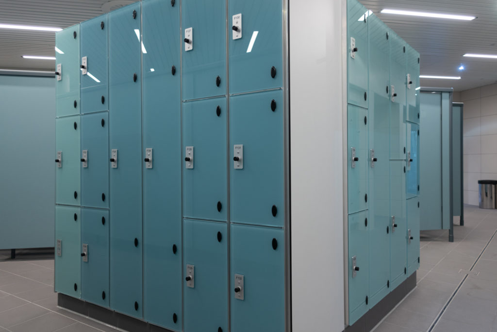 Glass lockers for fitness clubs