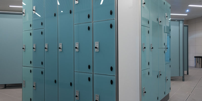 Glass lockers for fitness clubs