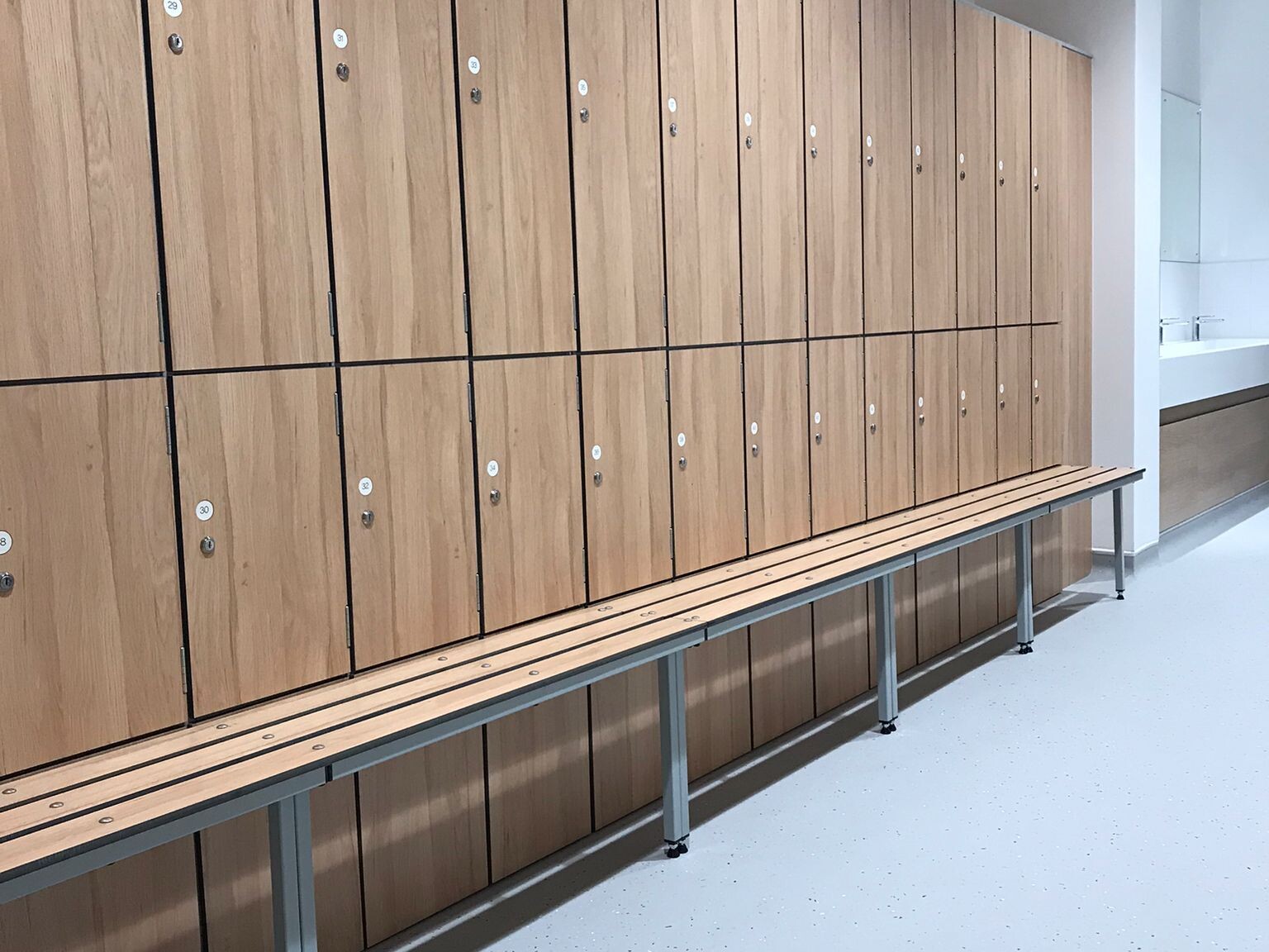 Laminate Lockers with Matching Benches