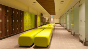 Bench Seating and Glass and Laminate Lockers