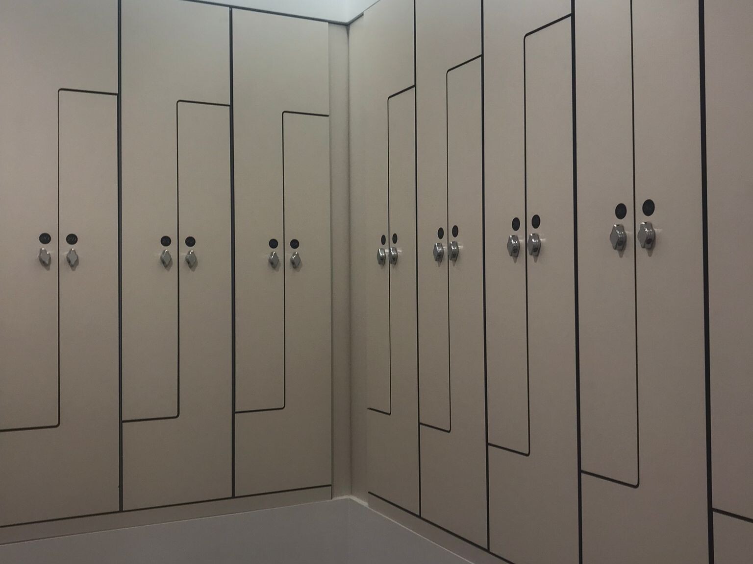 Z lockers in alcove